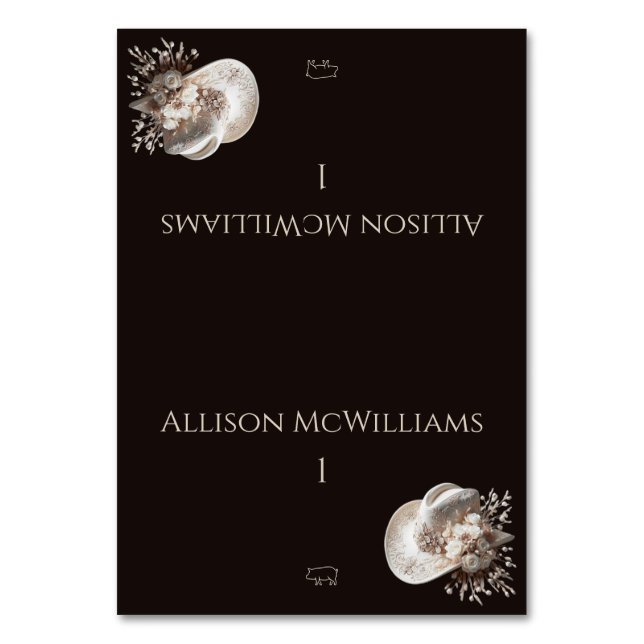 Numeração De Mesa Chapéu branco com flores ícone Pork (Frente)