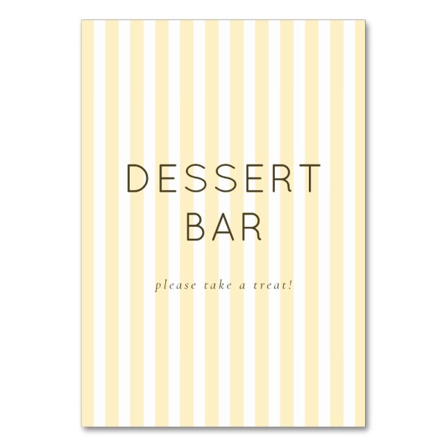 Numeração De Mesa Cheerful Neutral Dessert Bar Sign (Frente)