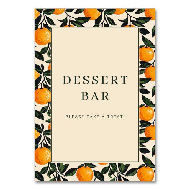 Numeração De Mesa Cheerful Orange Citrus Border (Frente)