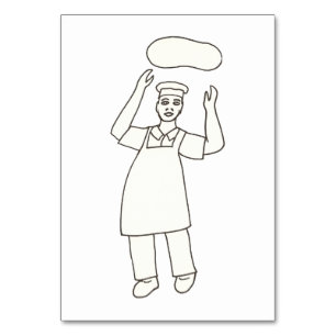 Numeração De Mesa Chef Tossing Pizza Reading Flashcards para Adultos