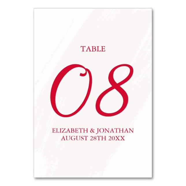 Numeração De Mesa Cherry Red Wedding (Frente)