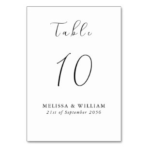 Numeração De Mesa Chic Casamento Monograma Preto e Branco