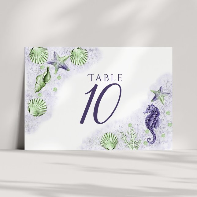 Numeração De Mesa Chic costal | Roxo e Verde limão (Criador carregado)
