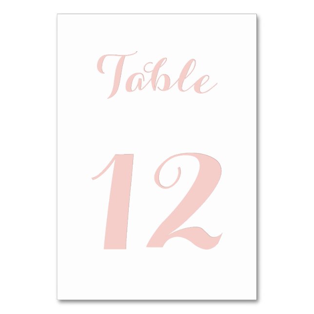 Numeração De Mesa Chic de Letra Elegante Rosa Dourado Branco Festa d (Frente)