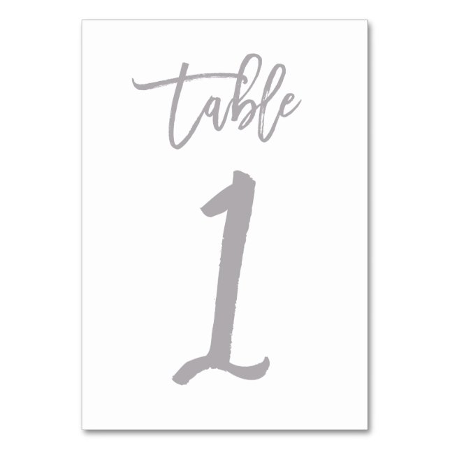 Numeração De Mesa Chic Lettered Table Number Prata | MESA 1 (Frente)