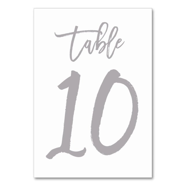 Numeração De Mesa Chic Lettered Table Number Prata | Mesa 10 (Frente)