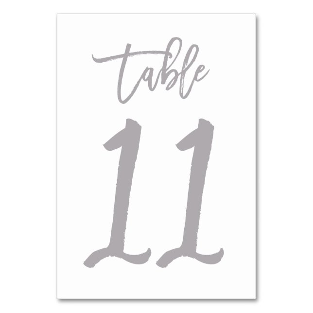 Numeração De Mesa Chic Lettered Table Number Prata | Mesa 11 (Frente)