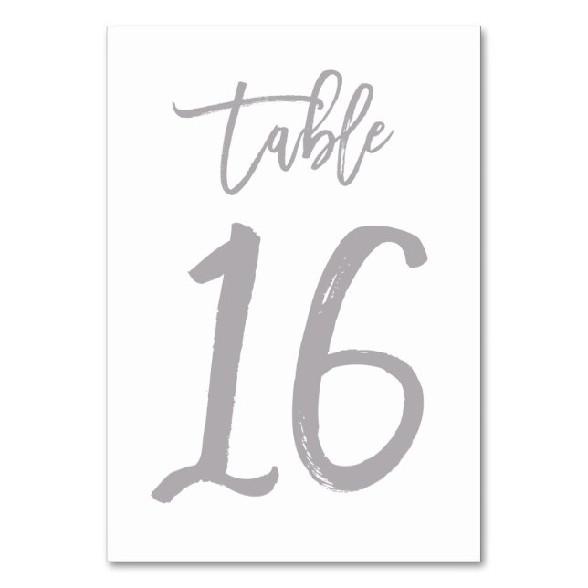 Numeração De Mesa Chic Lettered Table Number Prata | Mesa 16 (Frente)