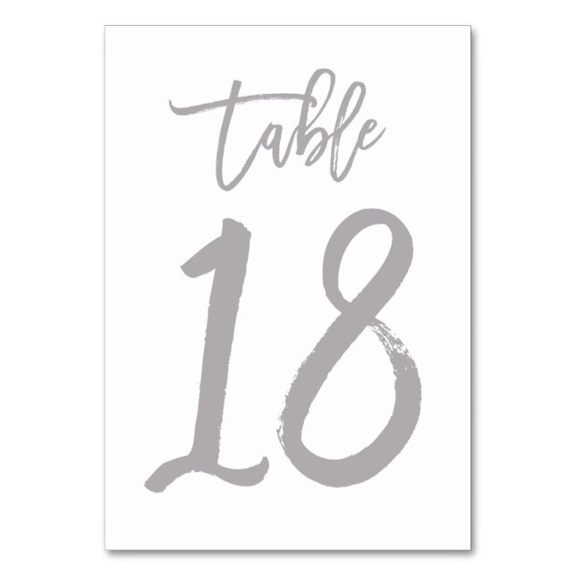 Numeração De Mesa Chic Lettered Table Number Prata | Mesa 18 (Frente)