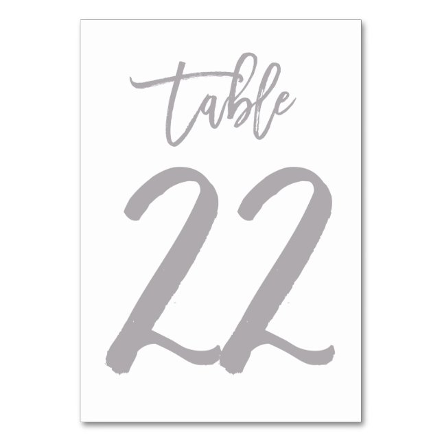 Numeração De Mesa Chic Lettered Table Number Prata | Mesa 22 (Frente)