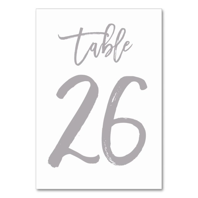 Numeração De Mesa Chic Lettered Table Number Prata | Mesa 26 (Frente)