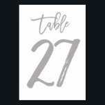 Numeração De Mesa Chic Lettered Table Number Prata | Mesa 27<br><div class="desc">Placas modernas de números de tabela.</div>