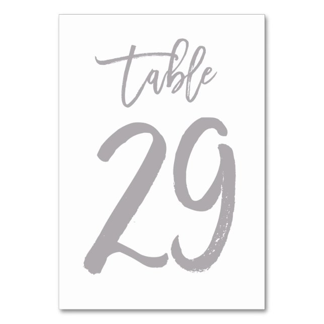 Numeração De Mesa Chic Lettered Table Number Prata | Mesa 29 (Frente)