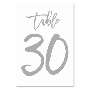 Numeração De Mesa Chic Lettered Table Number Prata Mesa 30
