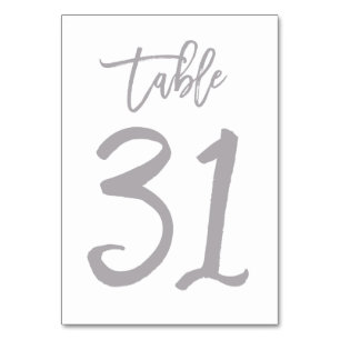 Numeração De Mesa Chic Lettered Table Number Prata Mesa 31