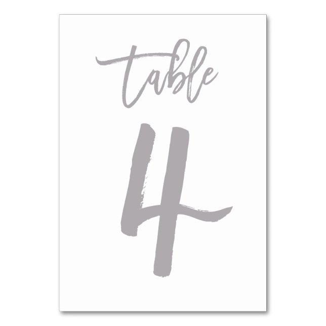 Numeração De Mesa Chic Lettered Table Number Prata | MESA 4 (Frente)