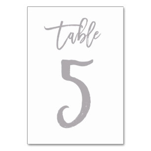 Numeração De Mesa Chic Lettered Table Number Prata MESA 5