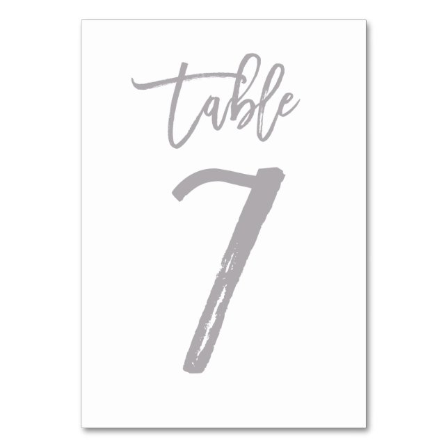 Numeração De Mesa Chic Lettered Table Number Prata | MESA 7 (Frente)