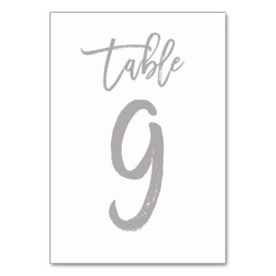 Numeração De Mesa Chic Lettered Table Number Prata MESA 9