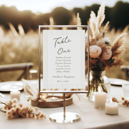 Numeração De Mesa Chic Minimalista Listra Verde Casamento