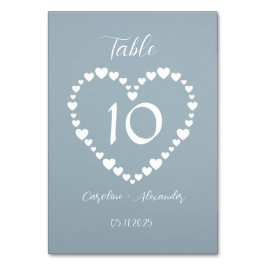 Numeração De Mesa Chic Minimalística de Script Floral Simples e Azul