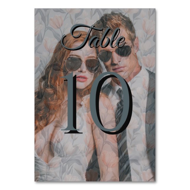 Numeração De Mesa Chic Tulip Floral Wedding Table Number (Frente)