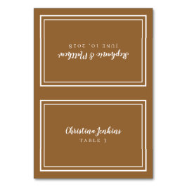 Numeração De Mesa Chic Wedding Custom Guest Place Card Rustic Brown