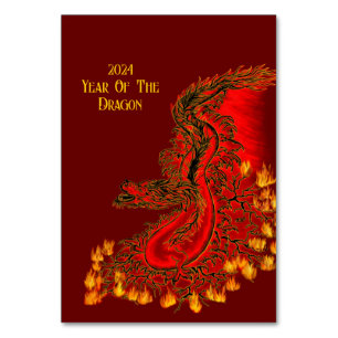 Numeração De Mesa China Dragon, 2024 Ano Do Dragão