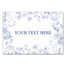 Numeração De Mesa Chinoiserie French Blue Victorian Food Place Card