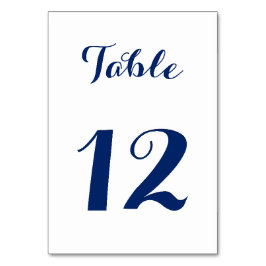 Numeração De Mesa Chique de Letra Elegante Azul Marinho Branco Festa