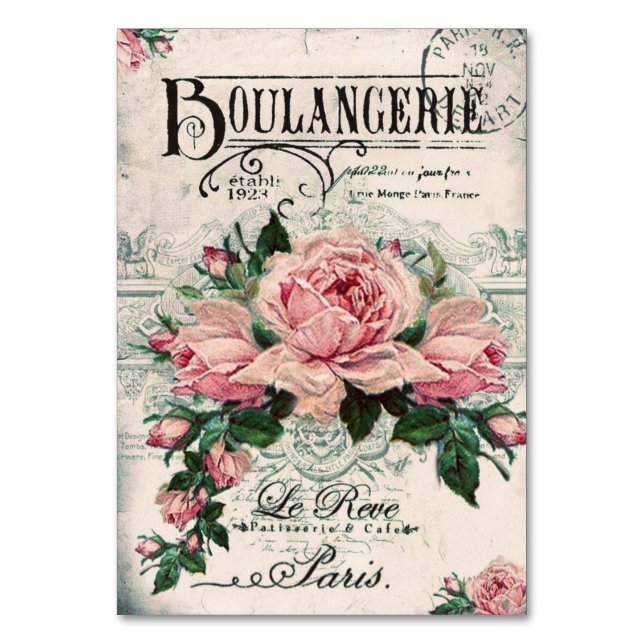 Numeração De Mesa chique, dissociação, vitoriano, chic francês, pa (Frente)