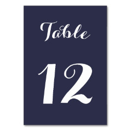 Numeração De Mesa Chique Escrita Elegante Azul Branco Noiva Festa de