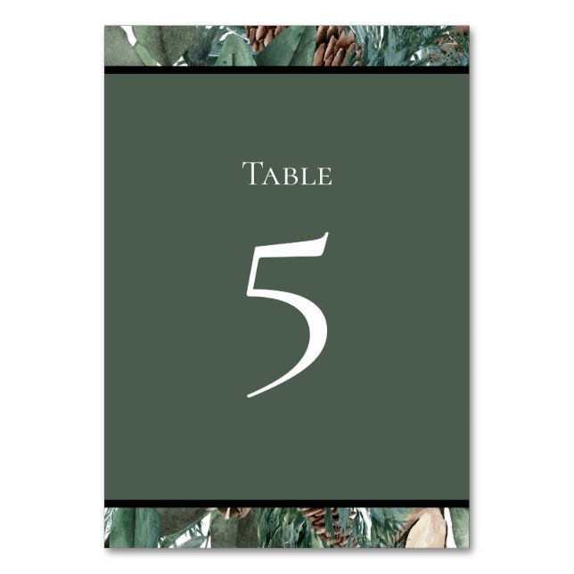 Numeração De Mesa Christmas Greenery Table Number Card (Frente)