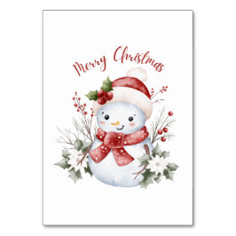 Numeração De Mesa Christmas Snowman Holiday Table Card