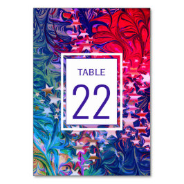 Numeração De Mesa CHRISTMAS STARS Abstrato Winter Purple CUSTOM