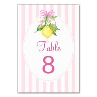 Numeração De Mesa Chuva de Bebê Coquette Rosa Limões