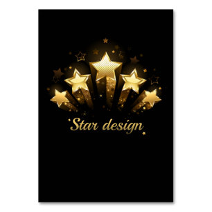 Numeração De Mesa Cinco estrelas douradas a preto