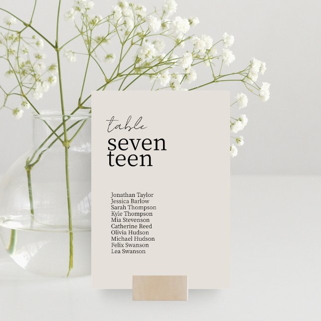 Numeração De Mesa Cinza | Casamento Minimalista Chic Modern (Criador carregado)