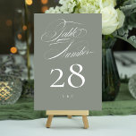 Numeração De Mesa Cinza Clássica Elegante de Casamento de Caligrafia<br><div class="desc">Número da Tabela - elegante e impressionante - parte de uma coleção</div>