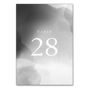 Numeração De Mesa Cinza de Aquarela Ombre para Casamento Moderno