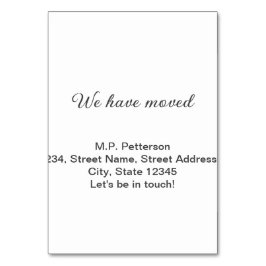 Numeração De Mesa cinza mínima que movemos para adicionar o nome e o