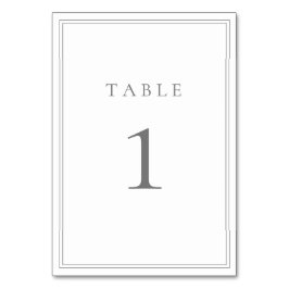 Numeração De Mesa Cinza Silver Moderno Minimalista