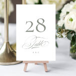Numeração De Mesa Cinza sobre Casamento Elegante Branco<br><div class="desc">Número da Tabela - elegante e impressionante - parte de uma coleção</div>