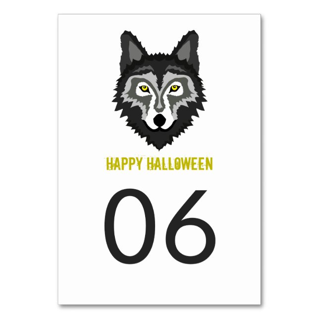 Numeração De Mesa Cinza Wolf, Festa de Halloween (Verso)