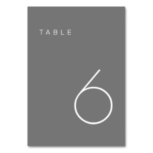 Numeração De Mesa Cinzas minimalistas modernas e Mesa do número da t