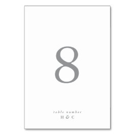 Numeração De Mesa Cinzas Simples, Mesa de Casamento Moderno Simples