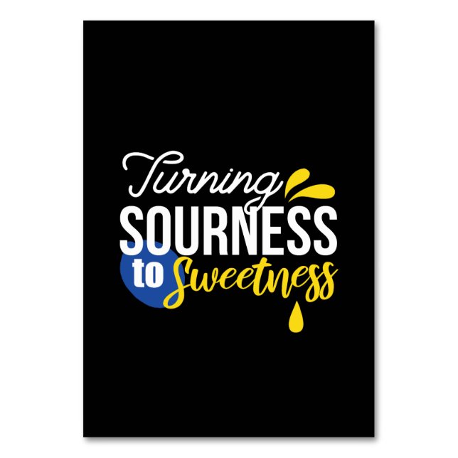 Numeração De Mesa Citação Motivacional de Limão de Areia a Doce (Frente)