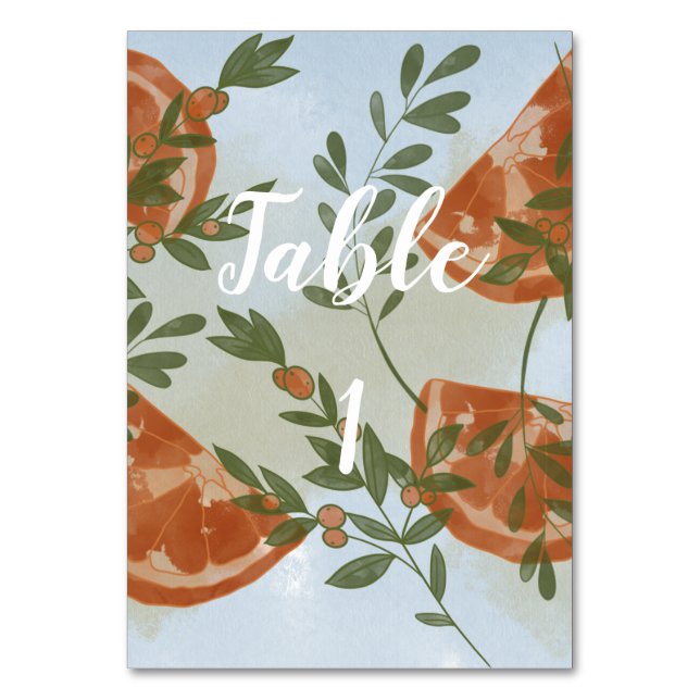 Numeração De Mesa Citrino Laranja e Verde (Frente)