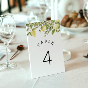 Numeração De Mesa CITRON Lemon Citrus Table Number Card