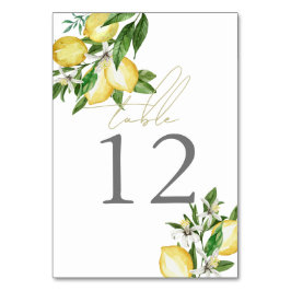 Numeração De Mesa Citrus Lemon Floral Watercolor